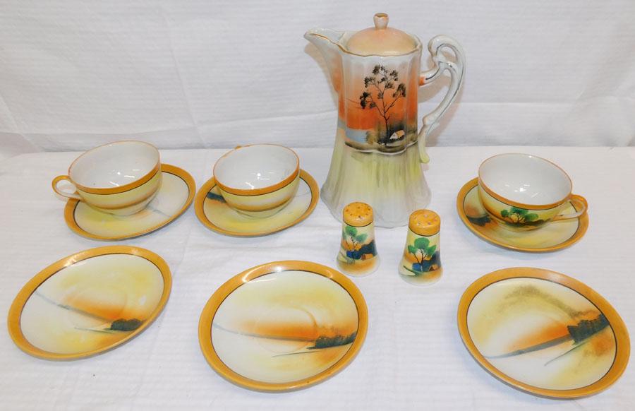 Porcelain Paint Decorated Chocolate Set (1 of 3)