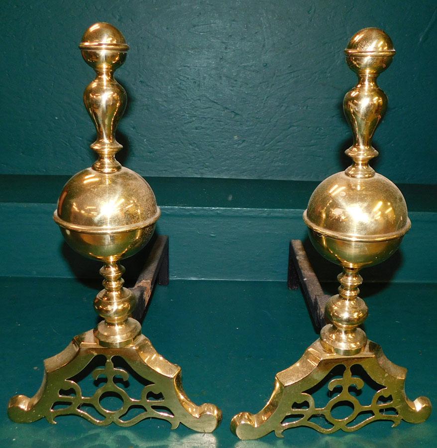 Pair Brass Andirons (1 of 2)