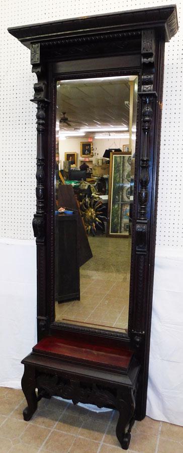 Victorian Walnut Carved Pier Mirror (1 of 8)