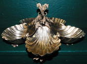 Italian Franco Lapini Silver Plate Shell Shaped Caviar Dish