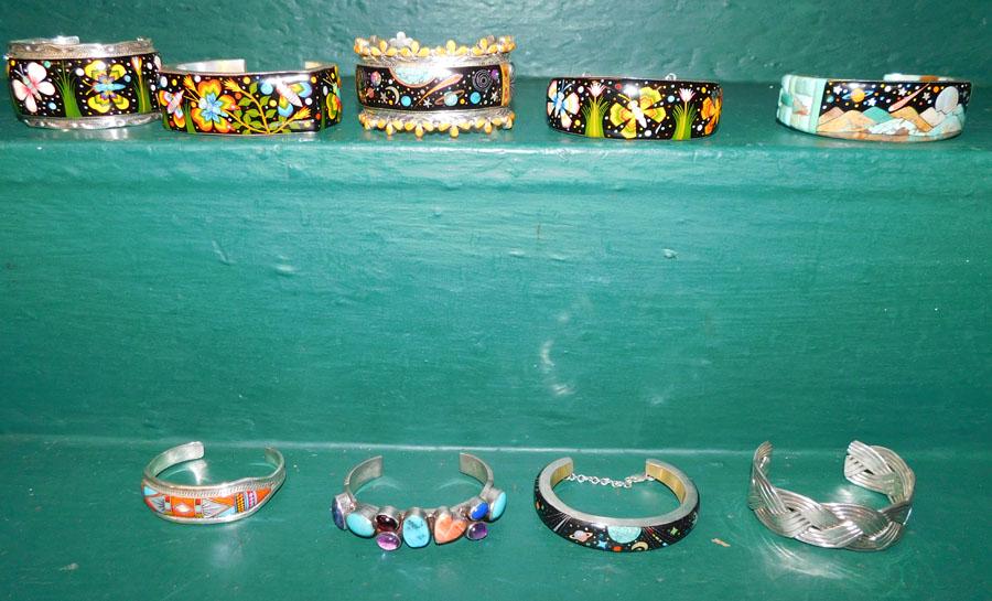 Lot 9 Enameled & Sterling Bracelets (1 of 6)