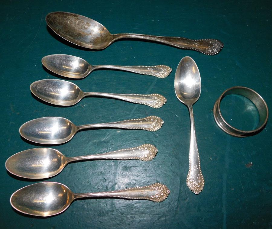 Lot Sterling Flatware & Napkin Rings (6.2 Toz) (1 of 3)