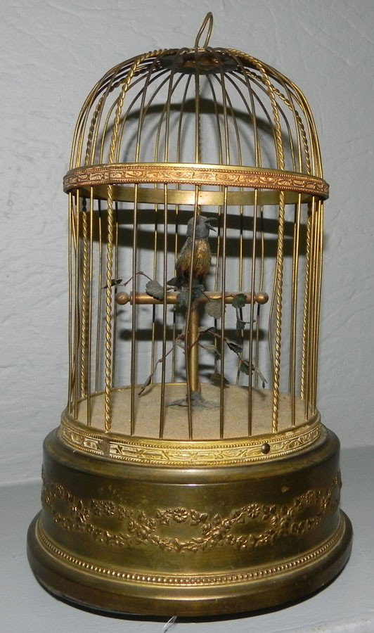 Helvetic mechanical bird in cage, made in France : Helvetic mechanical bird in cage, made in France
