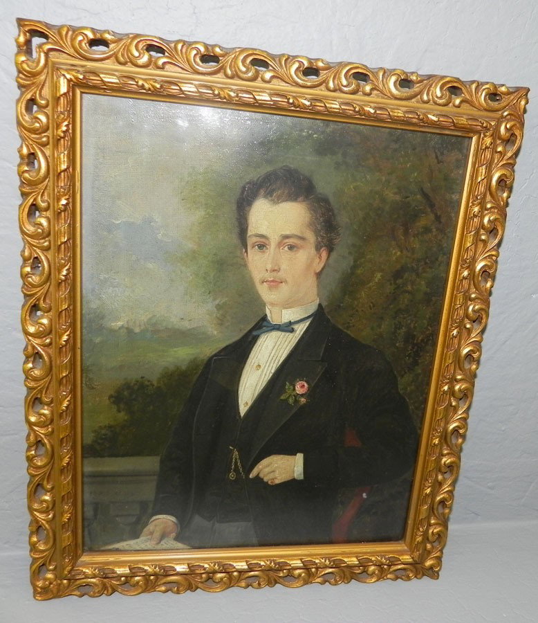 OOC. Dated 1872, signed E.F. Hale.: Oil painting on canvas of gentleman. 12 1/4" x 15 1/4". Dated 1872, signed E.F. Hale.