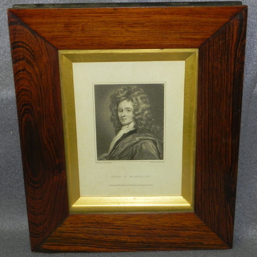 Engraving of James Graham, Duke of Montrose : Engraving of James Graham, Duke of Montrose in rose wood frame. 7 1/2" x 91/4".