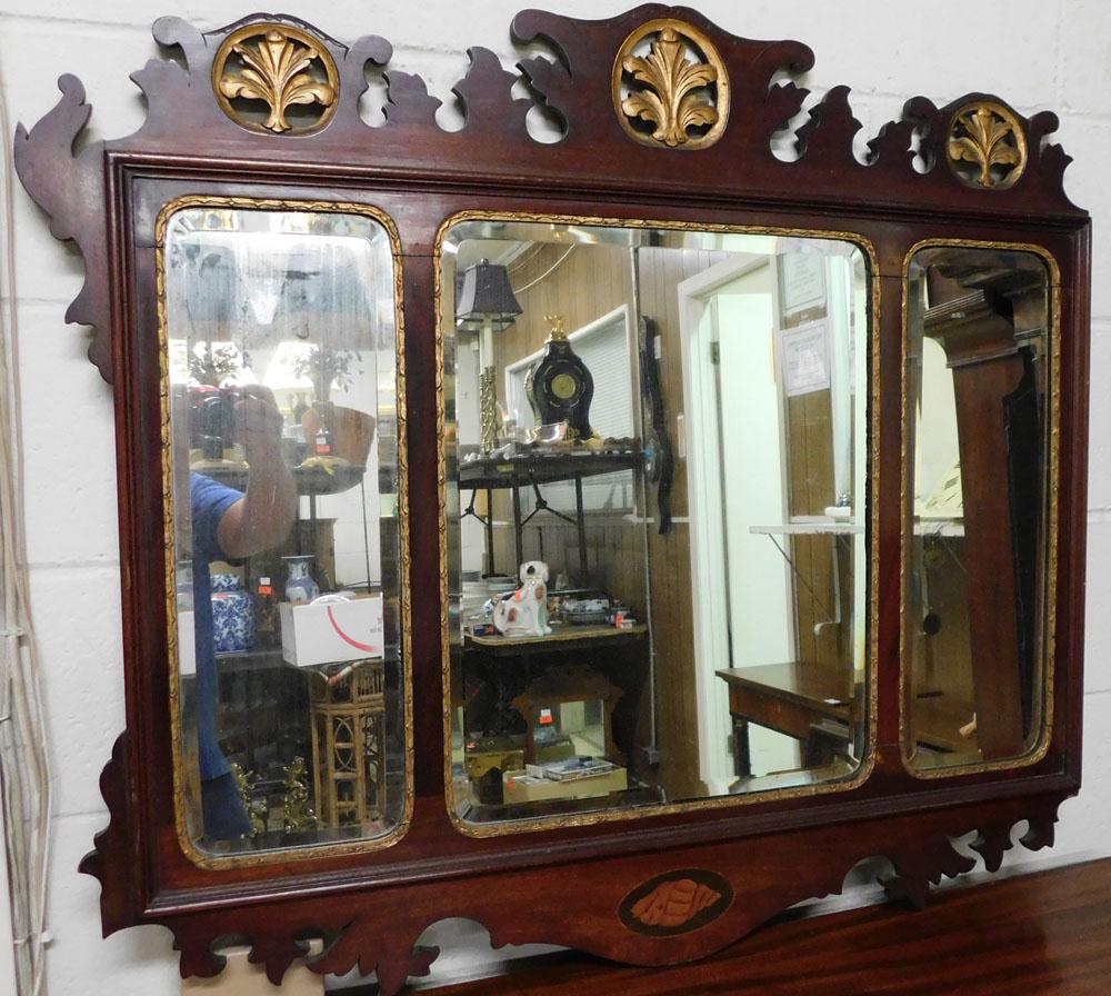 Antique Mahogany Framed Beveled Mirror (1 of 7)