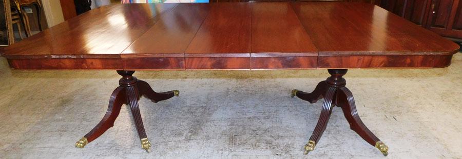 Mahogany 2 Pedestal Dining Table W/ 3 Leaves (1 of 9)