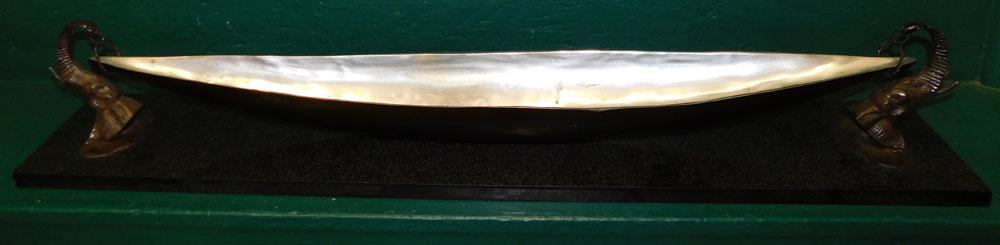 Mid-Century Modern Aluminum Bowl On Elephant Stand (1 of 5)