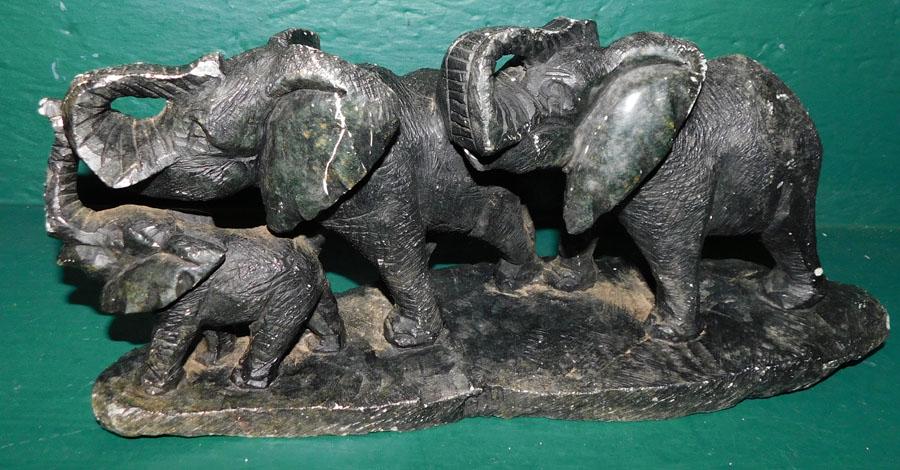 Stone Carved Elephant Group (1 of 4)