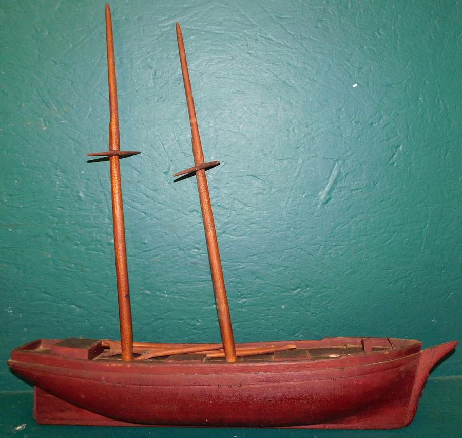 Antique Wood Carved Ship: Antique Wood Carved Ship . 25 1/4" W