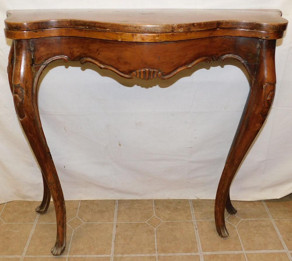 19th C Italian Walnut Flip Top Table (1 of 3)