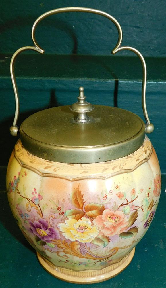 English Stoke On Trent Porcelain Biscuit Barrel (1 of 4)