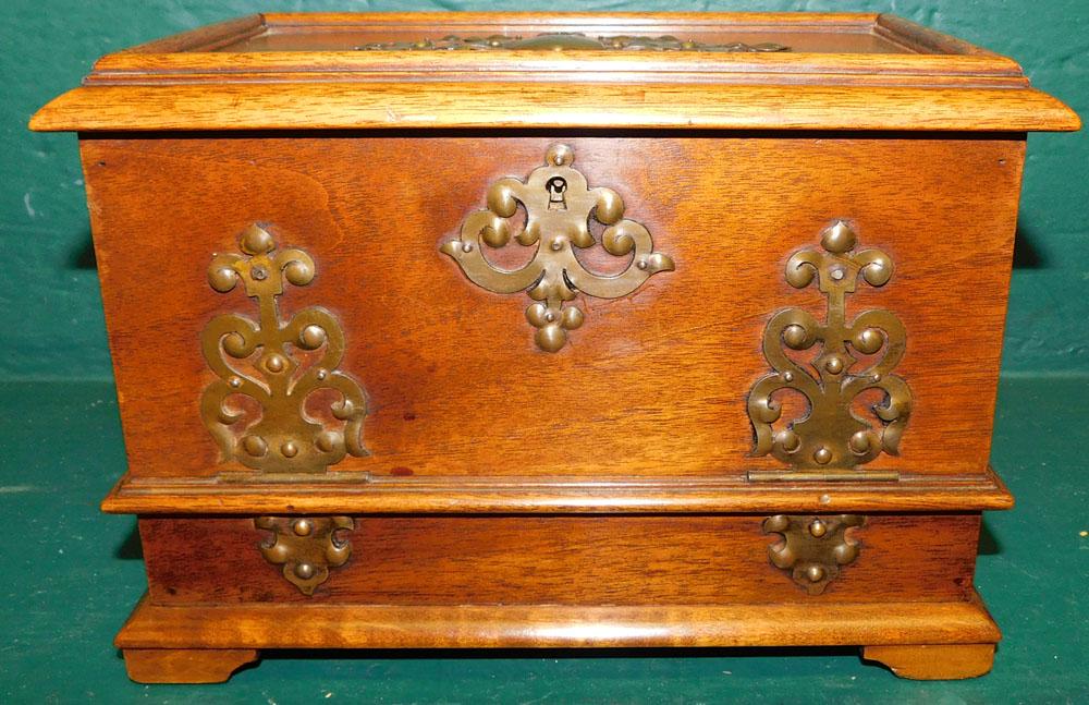 Walnut Brass Bound Letter Box (1 of 5)