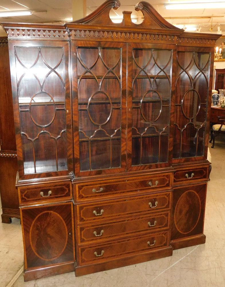 Mahogany Inlay 2 Pc Breakfront W/ Butlers Drawer (1 of 6)
