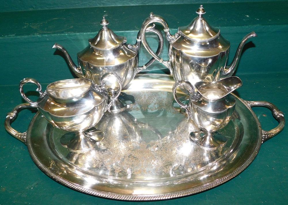 5 Pc Silver Plate Tea Set (1 of 6)
