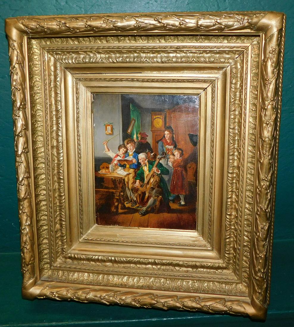Oil On Board Signed D'apres, Jean Louis Ernest Meissonier - The Music Teacher (1 of 5)