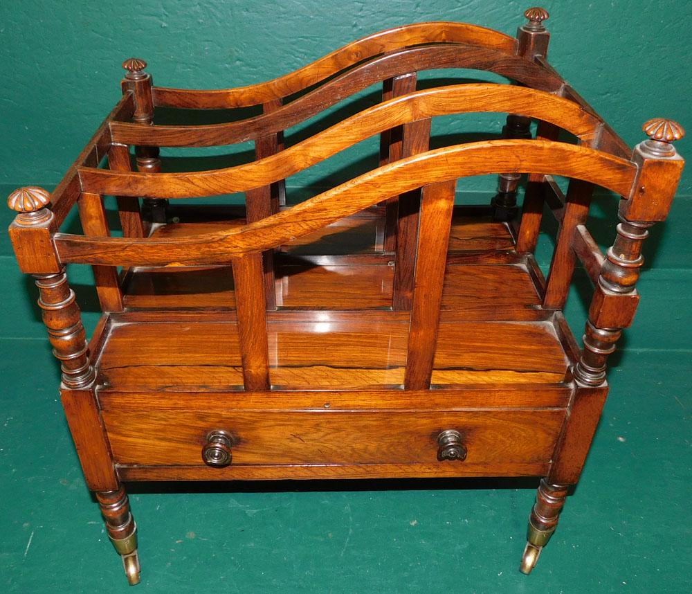 19th C Rosewood Canterbury: 19th C Rosewood Canterbury. 18 1/2" W 14 1/2" D 19 1/2" H