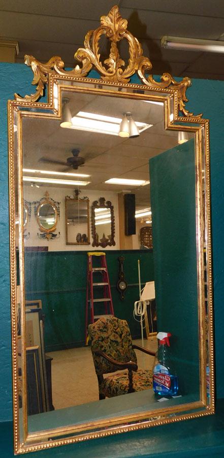 Wood Carved Gilt Frame Mirror (1 of 4)