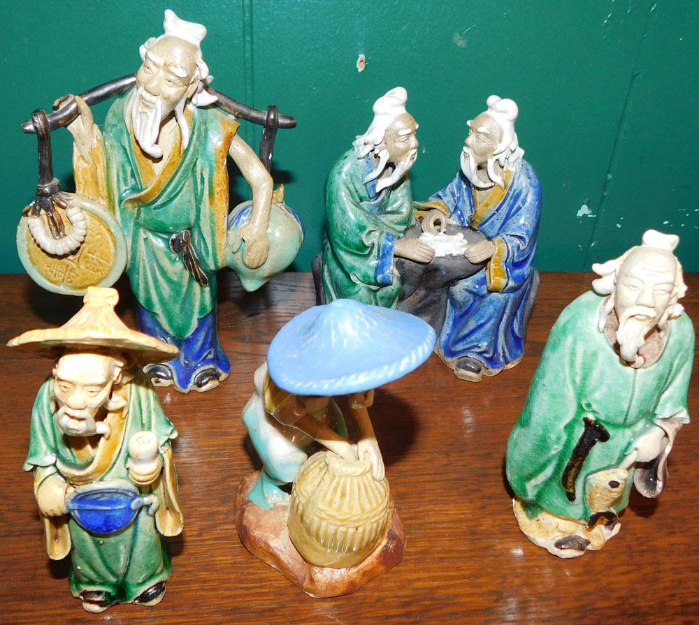 5 Chinese Mud Figures (1 of 3)