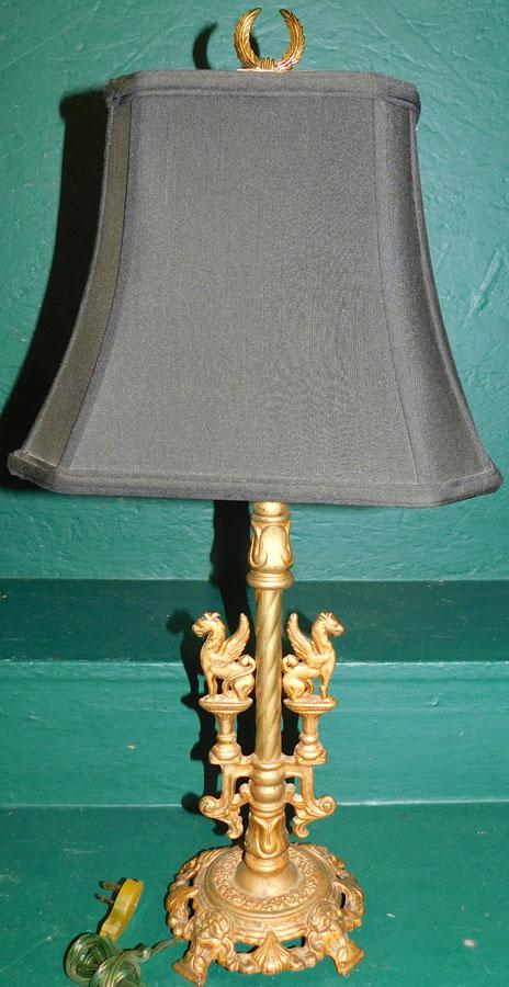 Gilded Cast Iron Lamp (1 of 3)
