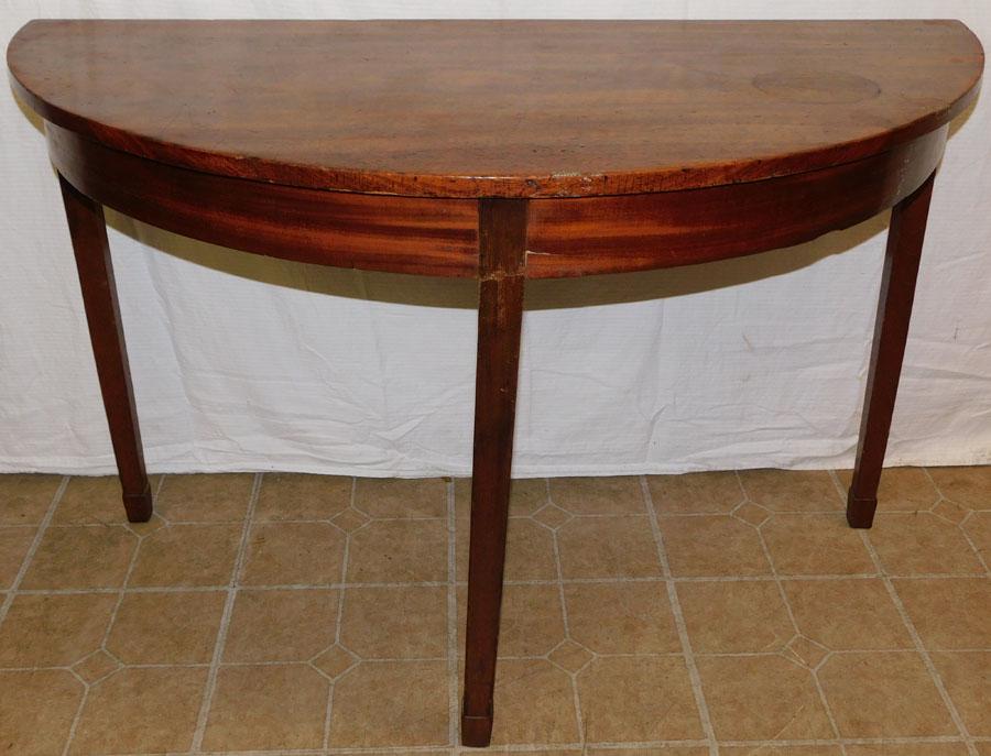 19th C Mahogany Demilune Console (1 of 4)