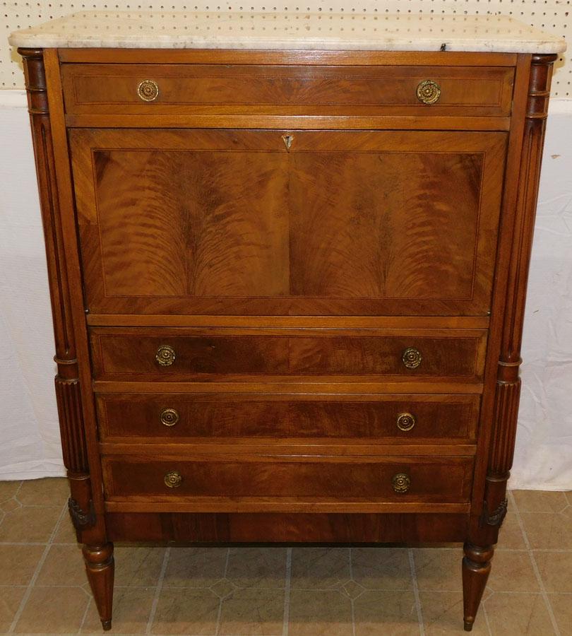 French Mahogany Inlay Marble Top Abattant (1 of 10)
