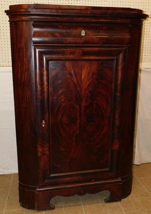 19th C Biedermeier Mahogany Corner Cabinet (1 of 6)