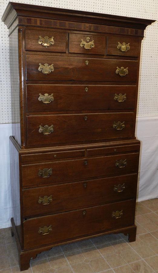 19th C Inlay Oak Chest On Chest (1 of 9)