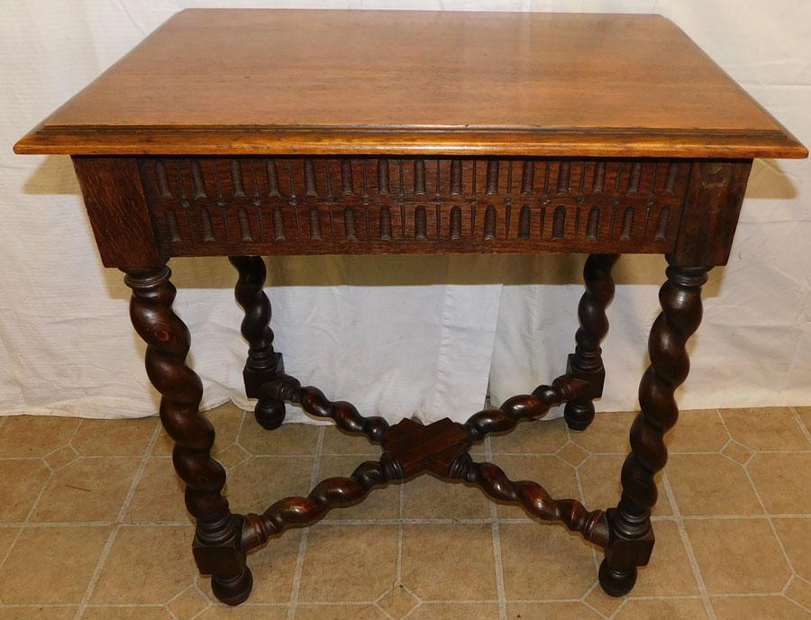 Oak Barley Twist Stretcher Base Table (1 of 5)