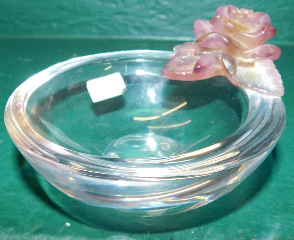 Daum France Flower Bowl: Daum France Flower Bowl. 4 1/2" Dia