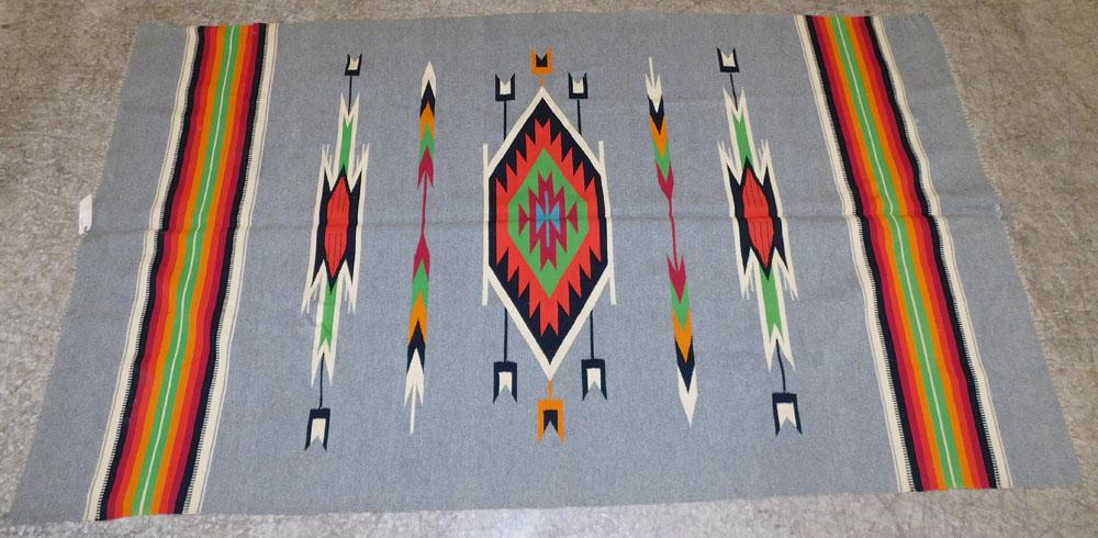 4' 2" X 7' 3" Antique Native American Wool Rug: 4' 2" X 7' 3" Antique Native American Wool Rug.