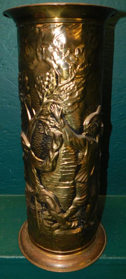 Brass Embossed Umbrella Stand (1 of 3)
