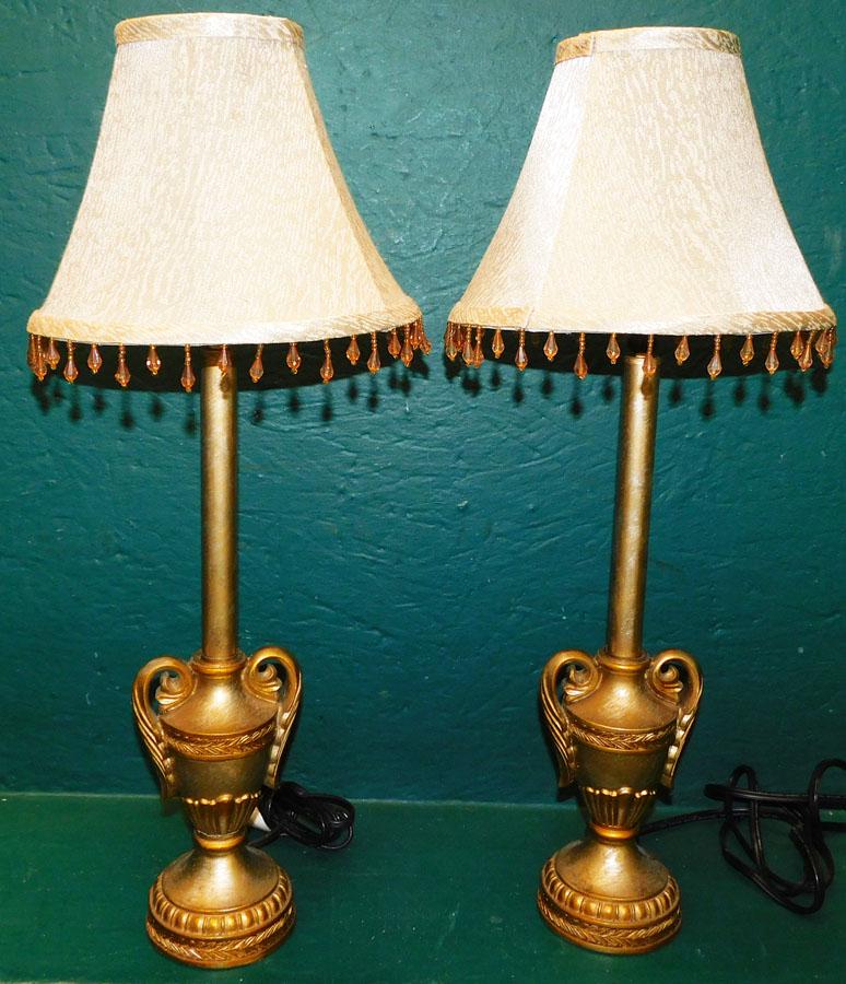 Pair Gold Urn Lamps (1 of 2)