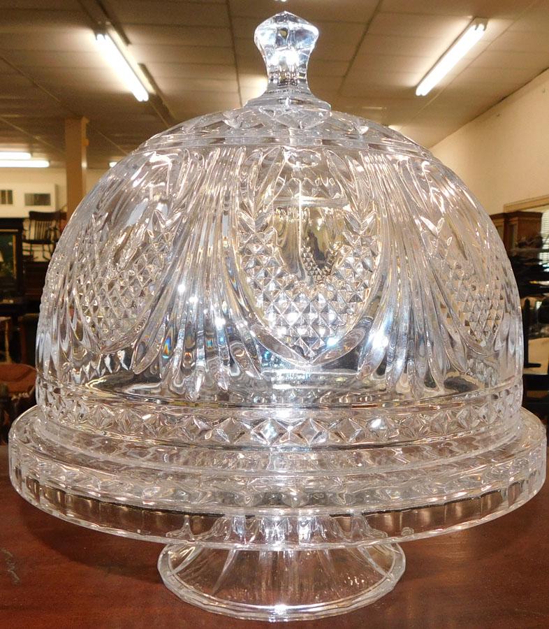 Pressed Glass Cake Plate W/ Lid (1 of 3)