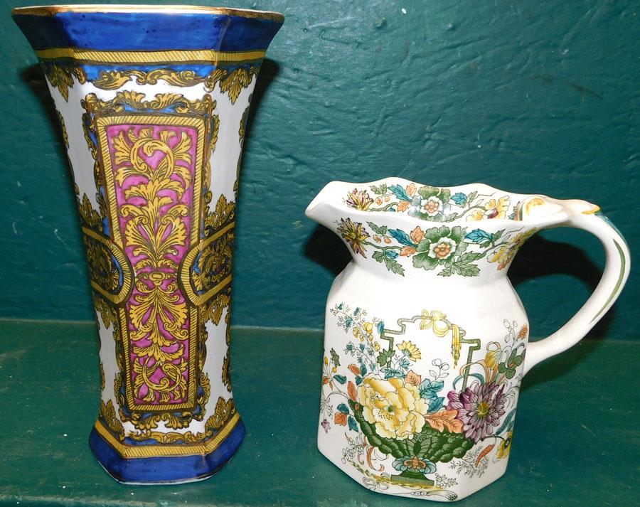 Porcelain Masons Pitcher & Vase (1 of 4)