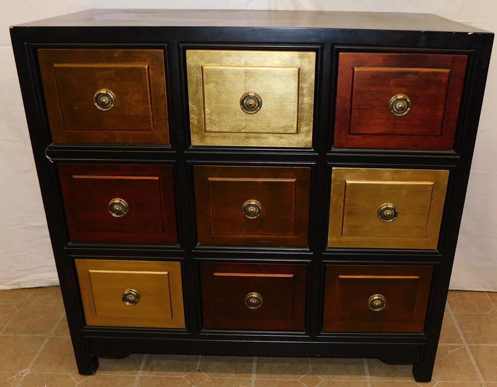 Modern 6 Drawer Black Lacquered Chest (1 of 3)