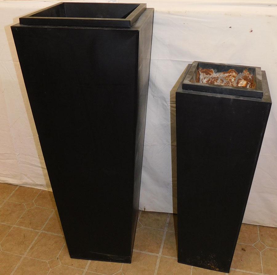 Pair Modern Tole Painted Urns (1 of 3)