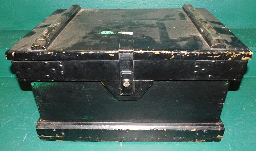 Antique Painted Metal Bound Wooden Box (1 of 4)