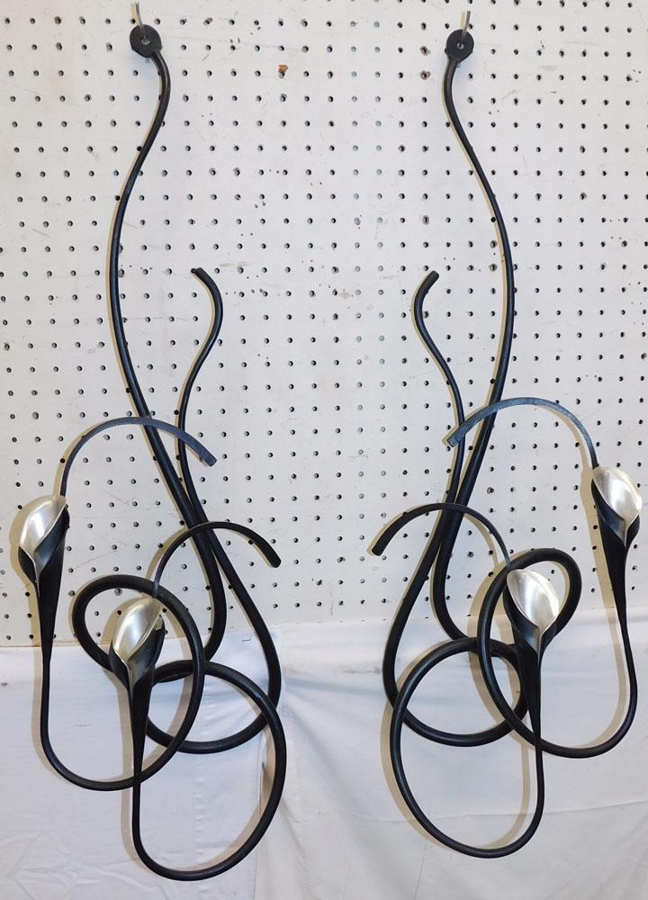 Pair Wrought Iron Wall Hangings (1 of 4)
