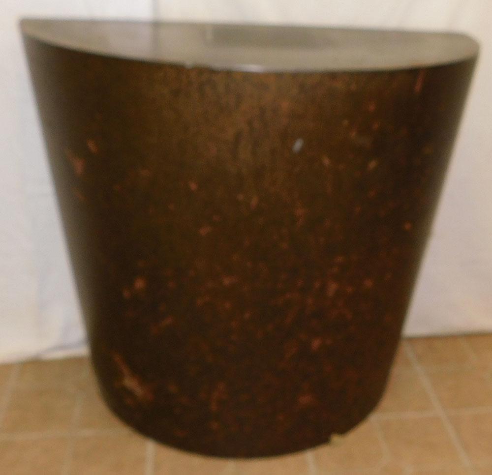 Modern Metal Demilune Console: Modern Metal Demilune Console. 32" W 16" D 29 1/4" H