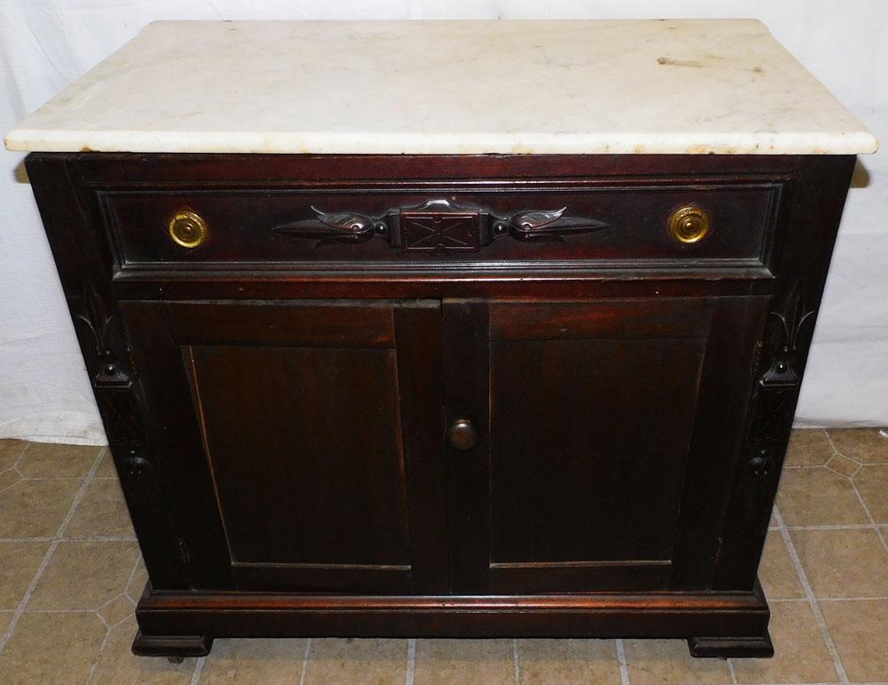 Victorian Walnut Marble Top Wash Stand (1 of 6)