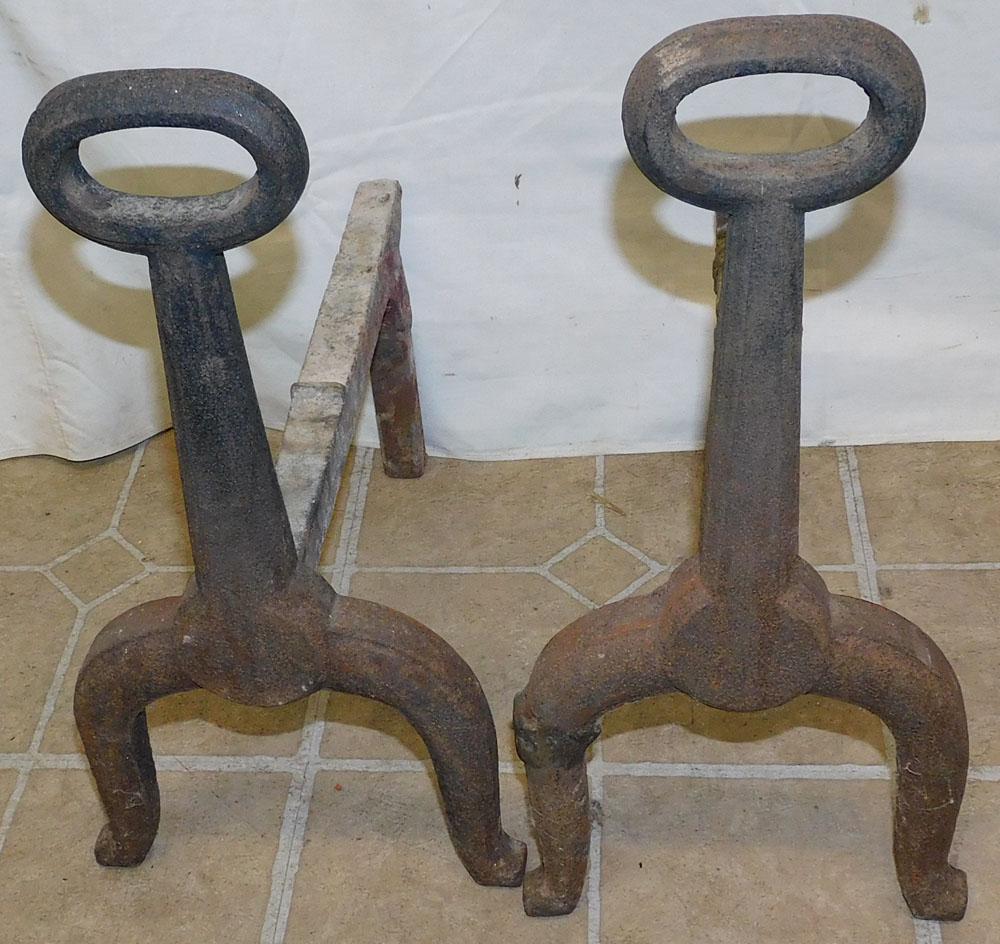 Pair Cast Iron Andirons (1 of 2)