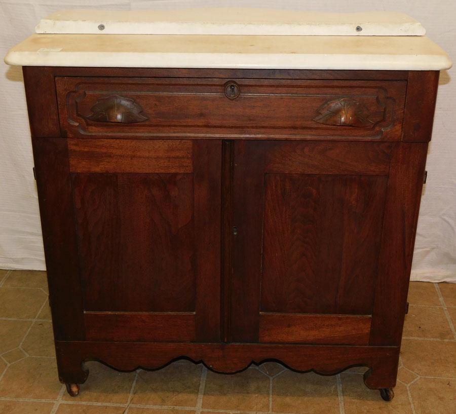 Victorian Walnut Marble Top Wash Stand (1 of 4)