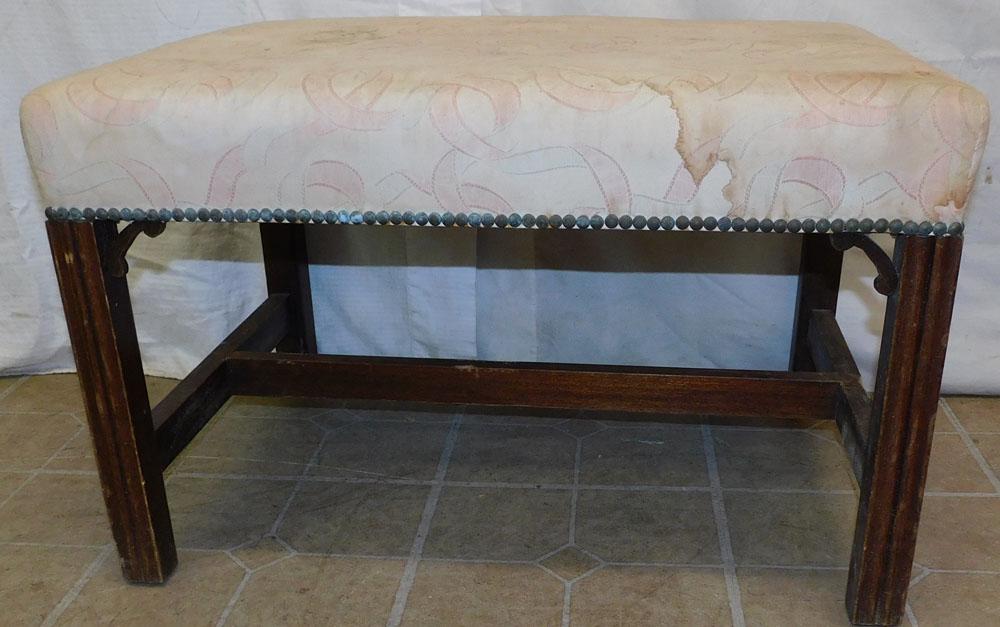 Chippendale Style Upholstered Bench (1 of 3)