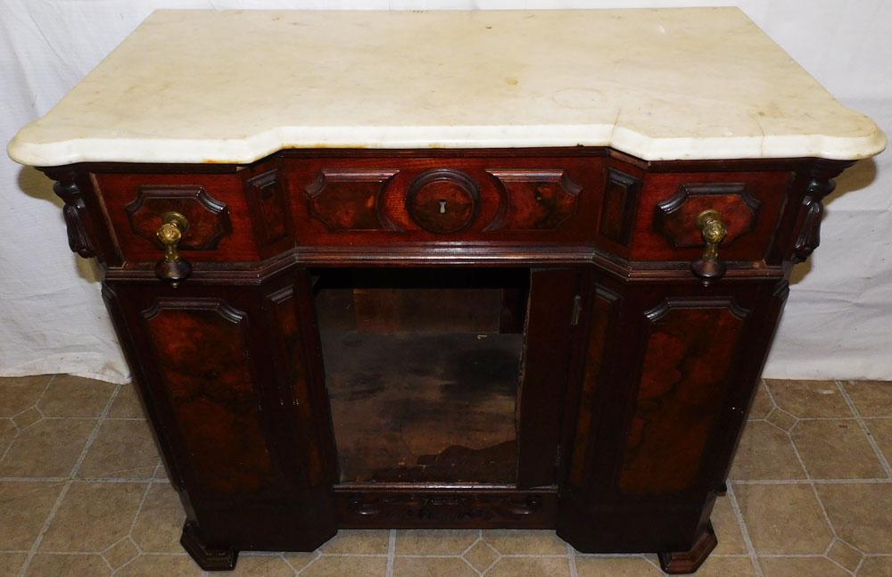 Victorian Walnut Marble Top Wash Stand (1 of 4)