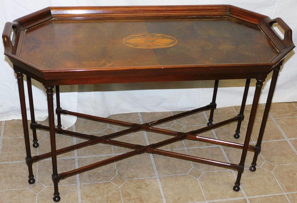 Council Craftsmen Mahogany Fan Inlaid Cocktail Table (1 of 6)