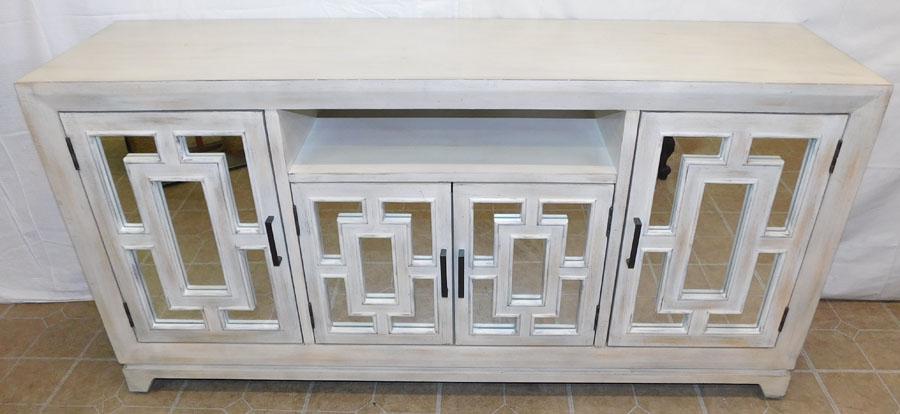 Painted Mirrored Door Cabinet (1 of 4)