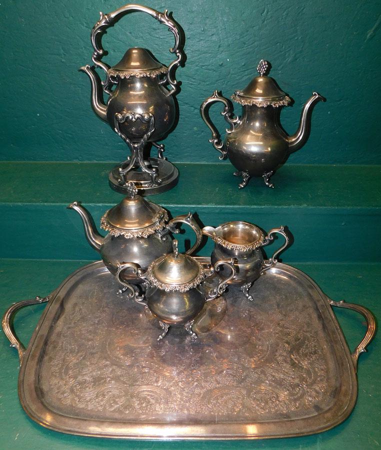 6 Pc Silver Plate Tea Set (1 of 4)