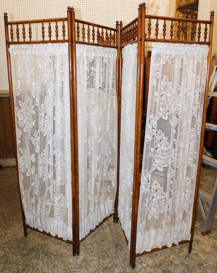 Four Panel Victorian Oak Room Divider (1 of 2)