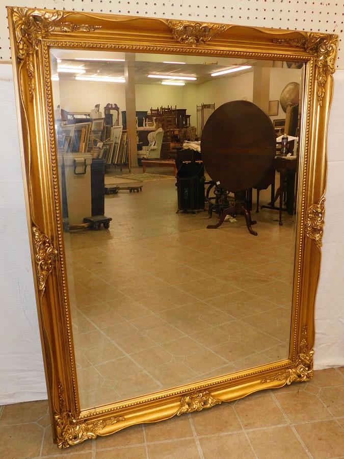 Gilt Framed Beveled Mirror (1 of 4)